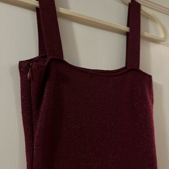 REVOLVE | Zoe Square Neck Dress | (burgundy)- SM - Picture 8 of 12